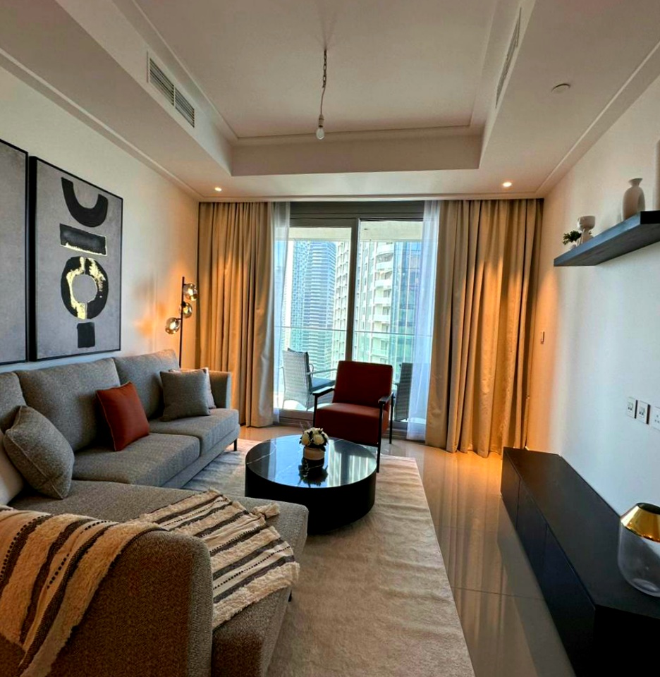 modern living room curtains dubai apartment