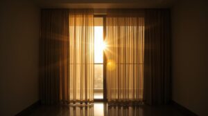 Blackout curtains controlling heat and sunlight in a Dubai apartment